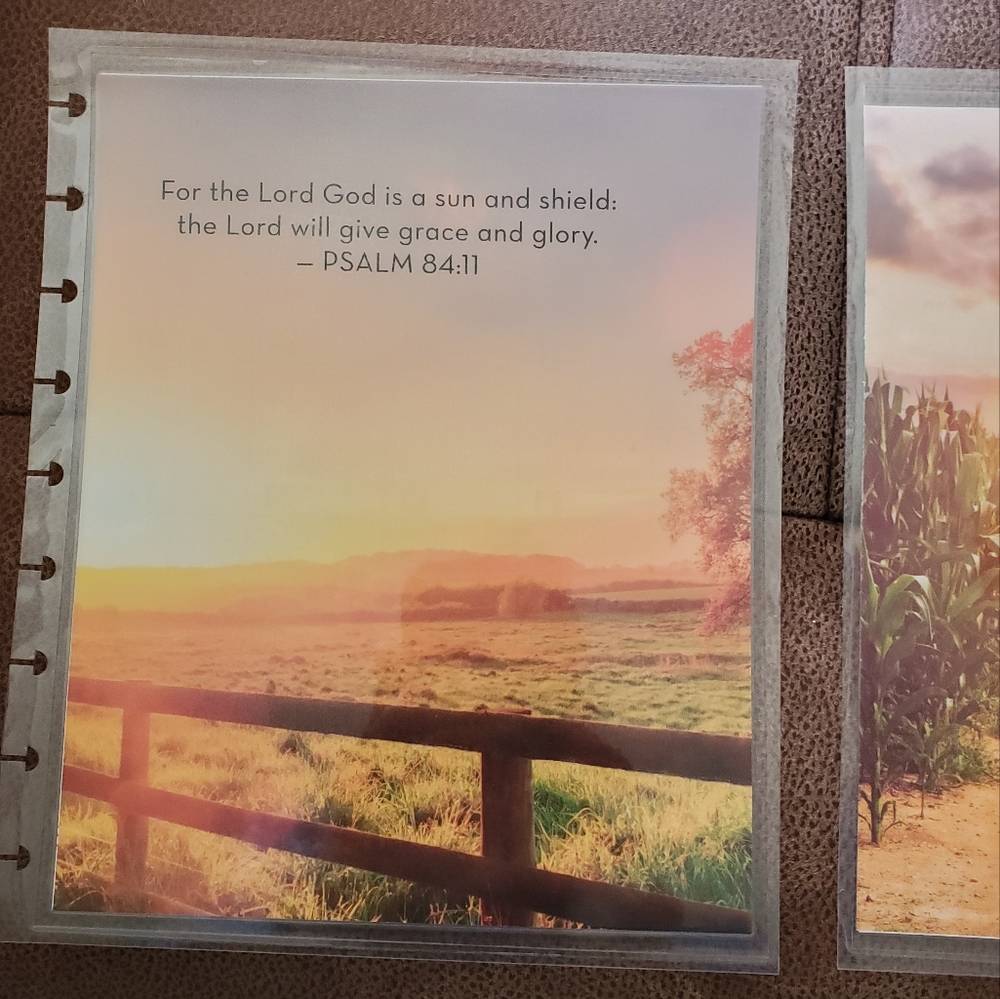 Handmade cover For A classic sized Disc Bound Planner Psalm 84:11 field scenes